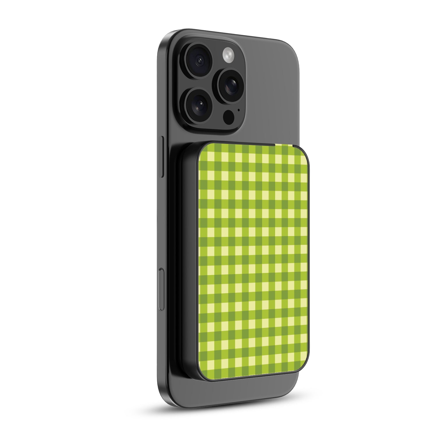 MyBat Design Lab 5000mAh Magnetic Wireless Power Bank - Black - Green Gingham - MPBBAT131-BK-476-2.jpg