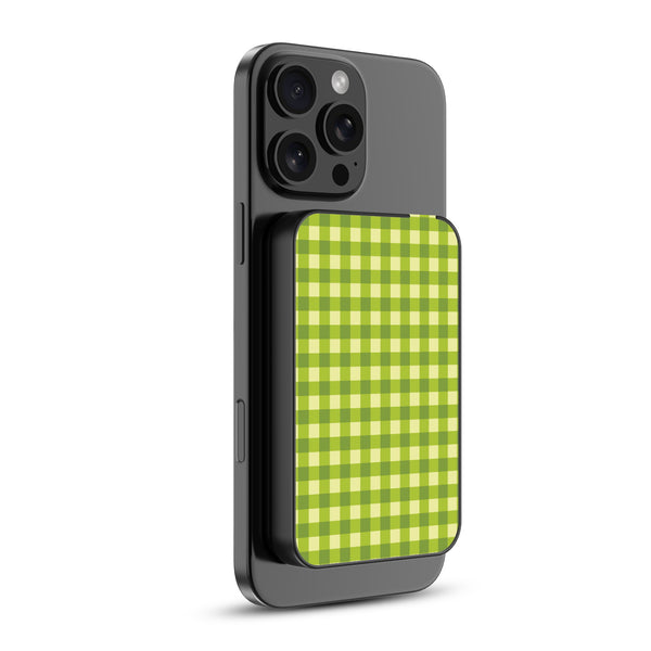 MyBat Design Lab 5000mAh Magnetic Wireless Power Bank - Black - Green Gingham - MPBBAT131-BK-476-2.jpg
