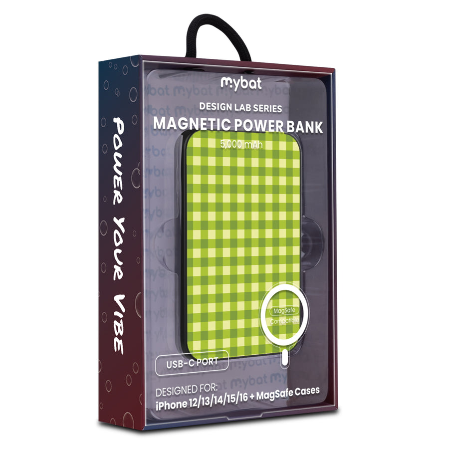 MyBat Design Lab 5000mAh Magnetic Wireless Power Bank - Black - Green Gingham - MPBBAT131-BK-476-9.jpg
