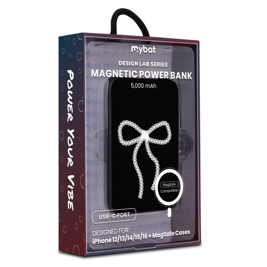 MyBat Design Lab 5000mAh Magnetic Wireless Power Bank - Black - Classic Coquette