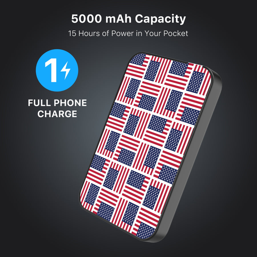 MyBat Design Lab 5000mAh Magnetic Wireless Power Bank - Black – Flag Patchwork - MPBBAT131-BK-519-7.JPG