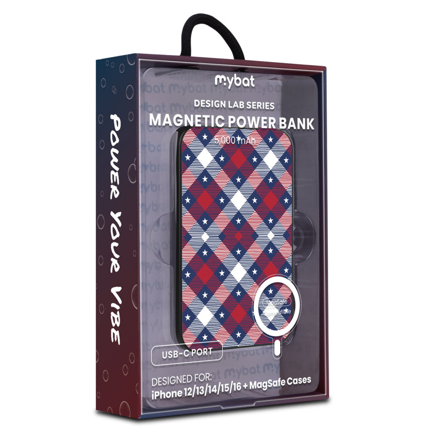 MyBat Design Lab 5000mAh Magnetic Wireless Power Bank - Black – Americana Plaid - MPBBAT131-BK-523-20.JPG