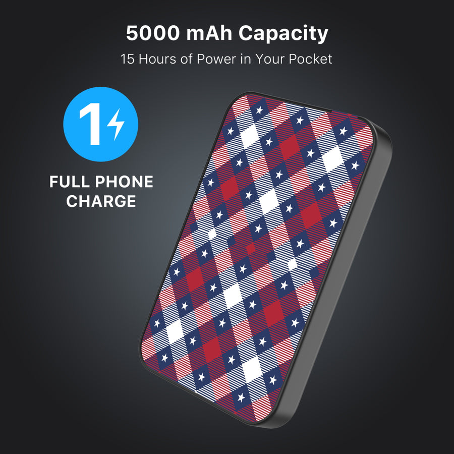MyBat Design Lab 5000mAh Magnetic Wireless Power Bank - Black – Americana Plaid - MPBBAT131-BK-523-7.JPG