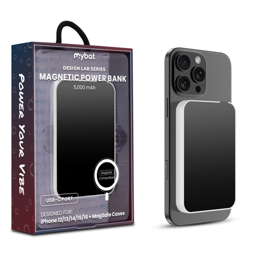 MyBat Design Lab 5000mAh Magnetic Wireless Power Bank - White / Black