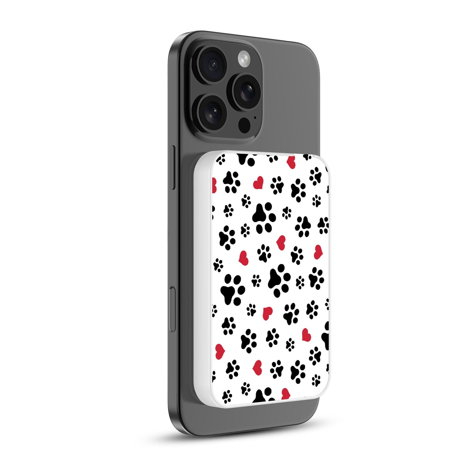 MyBat Design Lab 5000mAh Magnetic Wireless Power Bank - White - Paw Prints and Hearts - MPBBAT132-WH-001-2.jpg