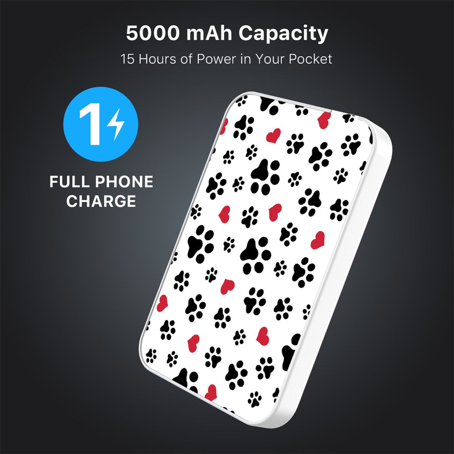 MyBat Design Lab 5000mAh Magnetic Wireless Power Bank - White - Paw Prints and Hearts - MPBBAT132-WH-001-8.jpg