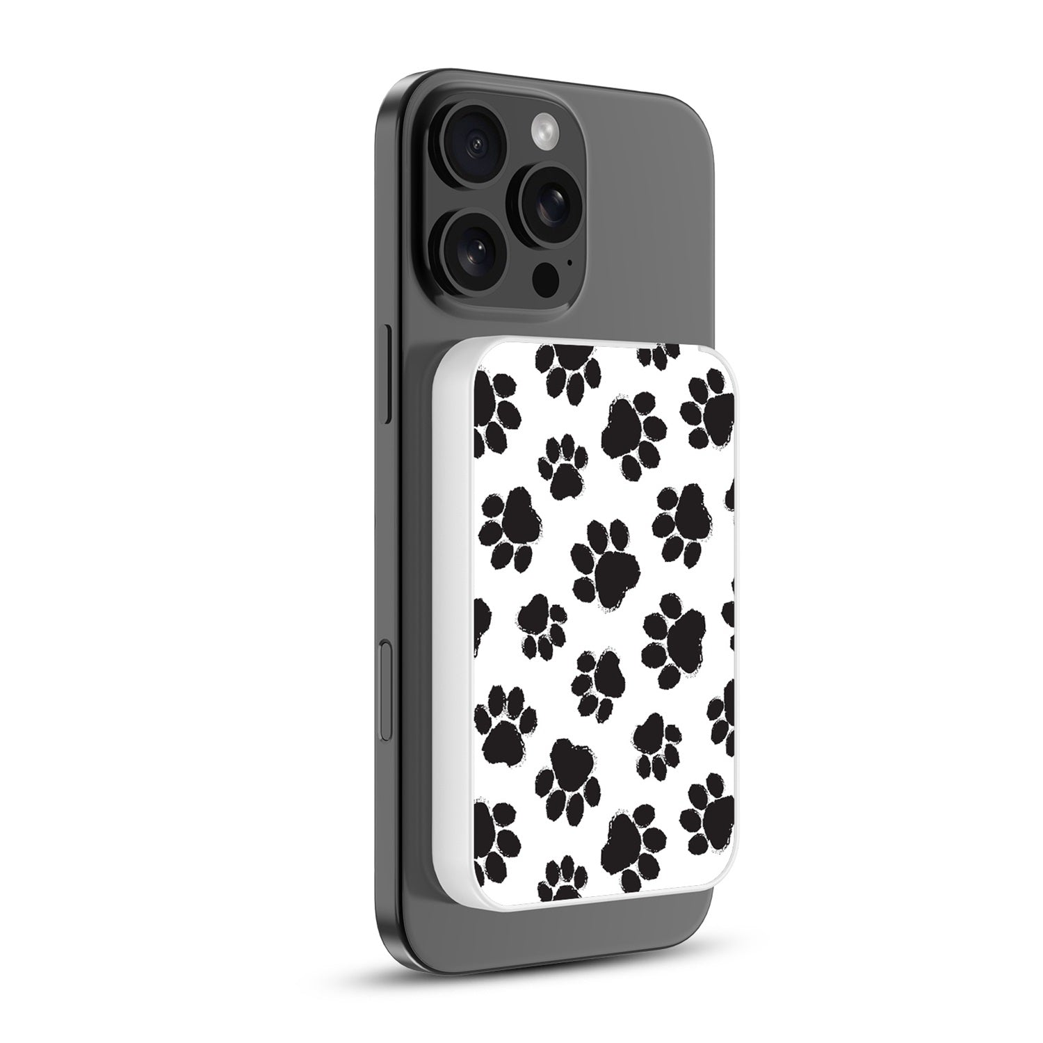 MyBat Design Lab 5000mAh Magnetic Wireless Power Bank - White - Black Paw Prints - MPBBAT132-WH-002-2.jpg
