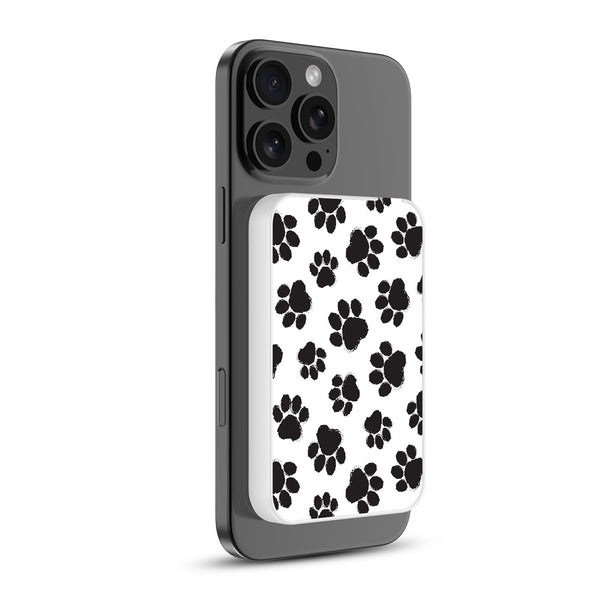 MyBat Design Lab 5000mAh Magnetic Wireless Power Bank - White - Black Paw Prints - MPBBAT132-WH-002-2.jpg