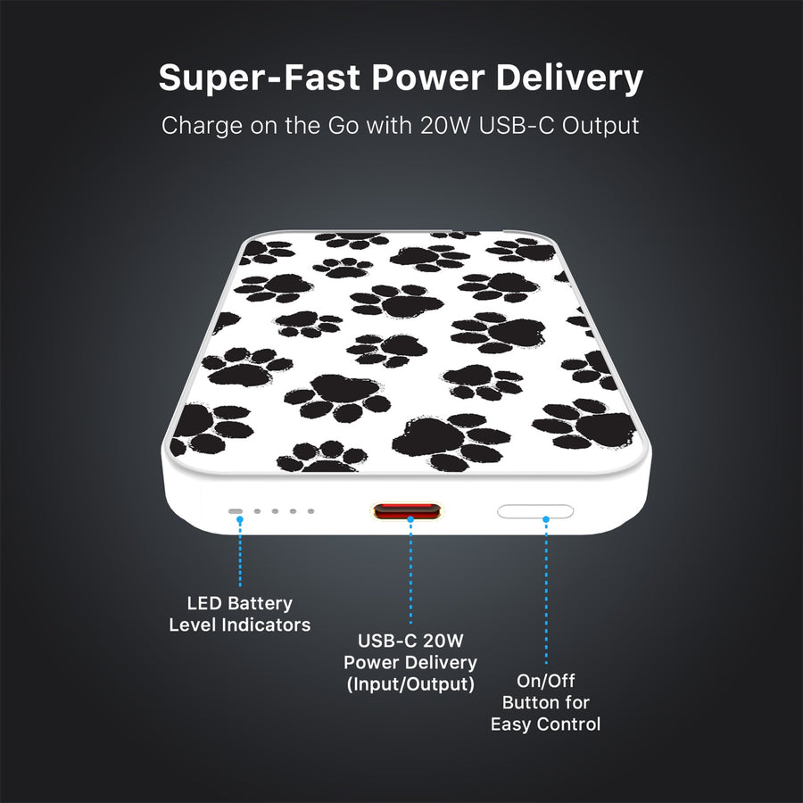MyBat Design Lab 5000mAh Magnetic Wireless Power Bank - White - Black Paw Prints - MPBBAT132-WH-002-7.jpg