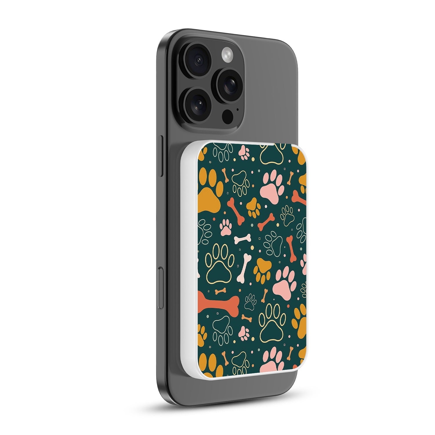 MyBat Design Lab 5000mAh Magnetic Wireless Power Bank - White - Paw Prints & Bones - MPBBAT132-WH-003-2.jpg