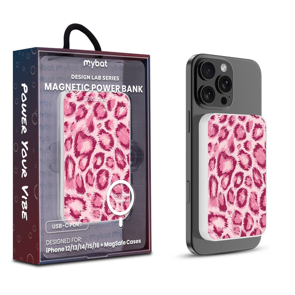 MyBat Design Lab 5000mAh Magnetic Wireless Power Bank - White - Pink Leopard Print - MPBBAT132-WH-007-1.jpg