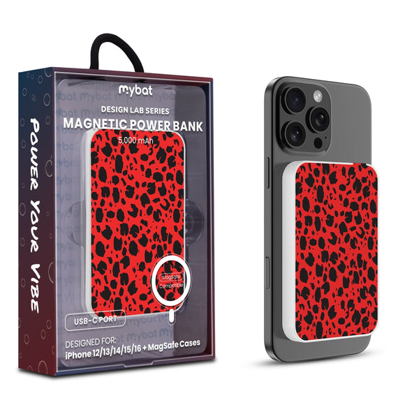 MyBat Design Lab 5000mAh Magnetic Wireless Power Bank - White - Red Leopard Print - MPBBAT132-WH-008-1.jpg