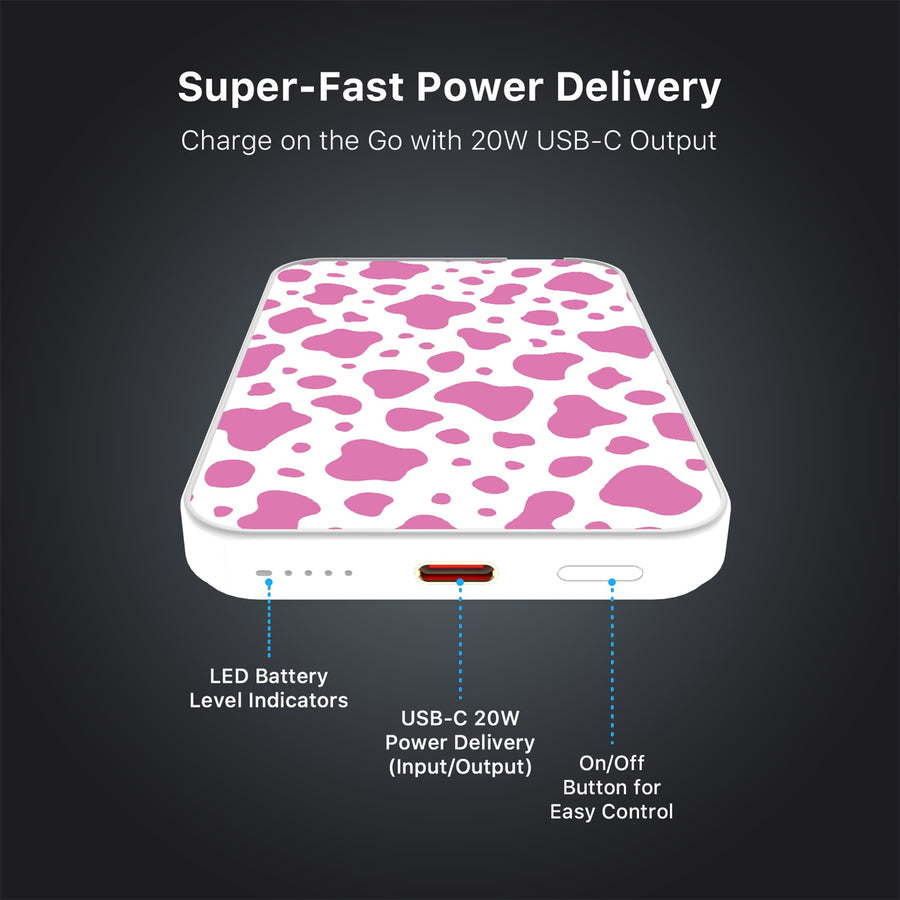 MyBat Design Lab 5000mAh Magnetic Wireless Power Bank - White - Pink Cow Print - MPBBAT132-WH-015-7.jpg