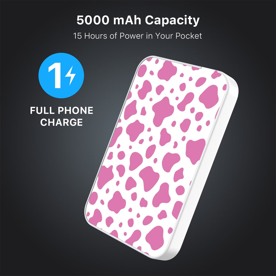 MyBat Design Lab 5000mAh Magnetic Wireless Power Bank - White - Pink Cow Print - MPBBAT132-WH-015-8.jpg