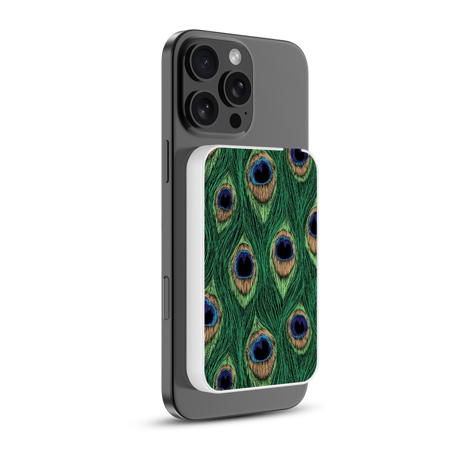 MyBat Design Lab 5000mAh Magnetic Wireless Power Bank - White - Peacock Feathers - MPBBAT132-WH-018-2.jpg