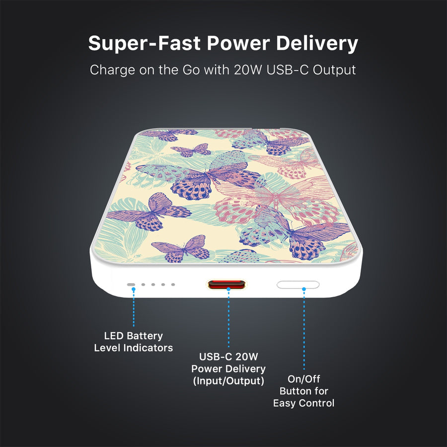 MyBat Design Lab 5000mAh Magnetic Wireless Power Bank - White - Butterflies - MPBBAT132-WH-019-7.jpg