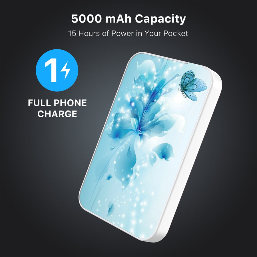 MyBat Design Lab 5000mAh Magnetic Wireless Power Bank - White - Butterfly & Flowers - MPBBAT132-WH-020-8.jpg
