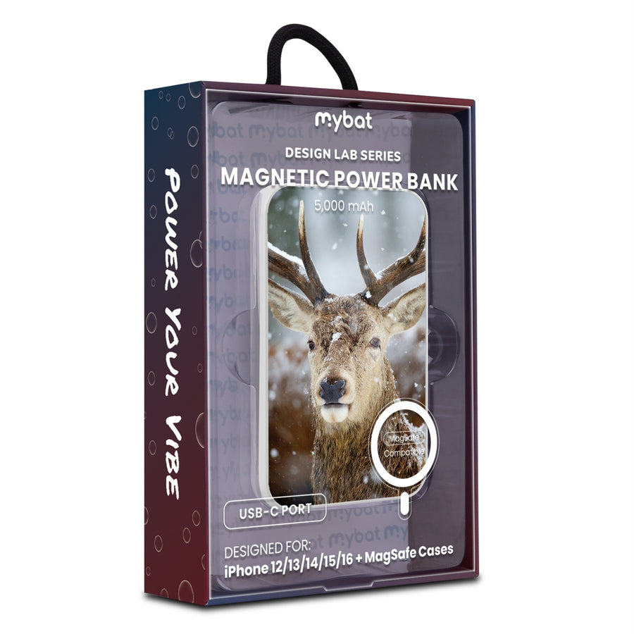 MyBat Design Lab 5000mAh Magnetic Wireless Power Bank - White - Deer in Winter - MPBBAT132-WH-024-9.jpg