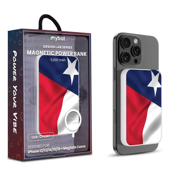 MyBat Design Lab 5000mAh Magnetic Wireless Power Bank - White - Texas State Flag - MPBBAT132-WH-026-1.jpg