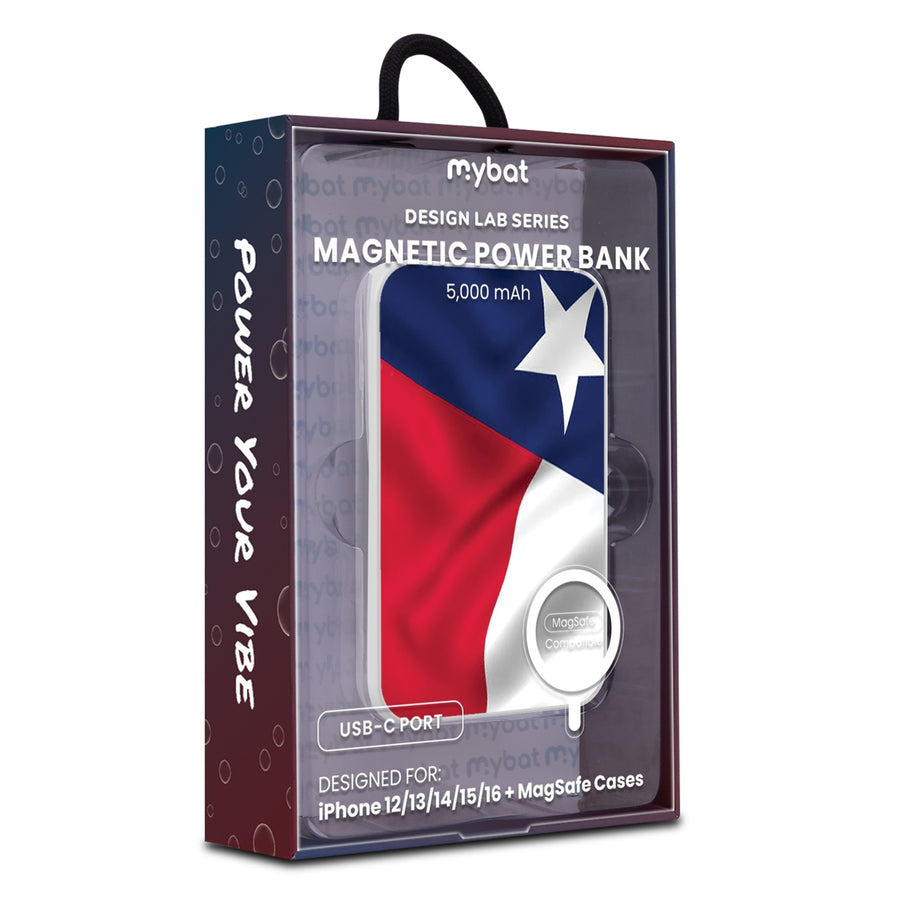 MyBat Design Lab 5000mAh Magnetic Wireless Power Bank - White - Texas State Flag - MPBBAT132-WH-026-9.jpg