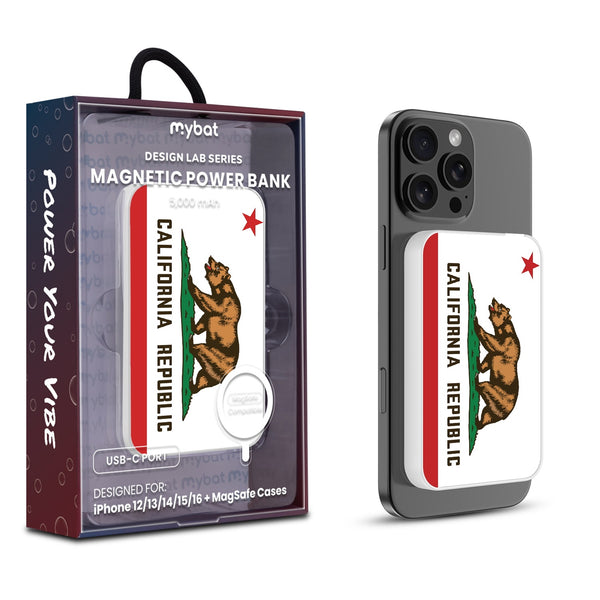 MyBat Design Lab 5000mAh Magnetic Wireless Power Bank - White - California State Flag - MPBBAT132-WH-027-1.jpg