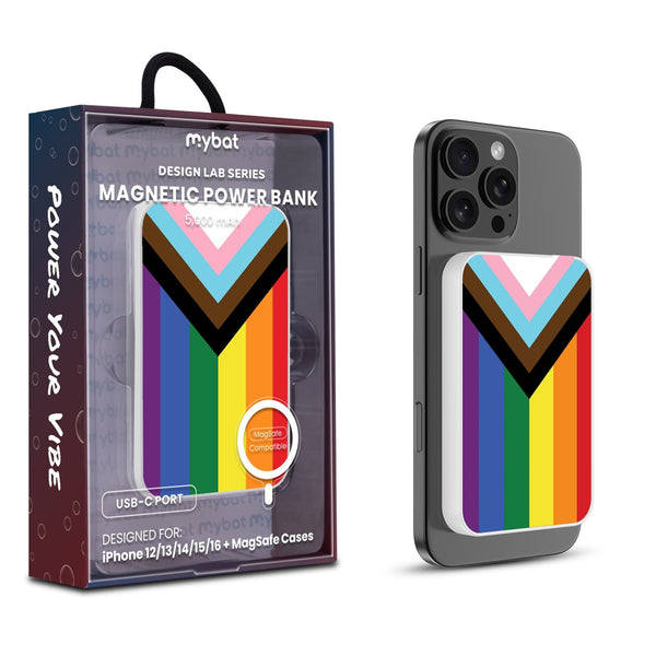 MyBat Design Lab 5000mAh Magnetic Wireless Power Bank - White - LGBTQ+ Flag - MPBBAT132-WH-034-1.jpg