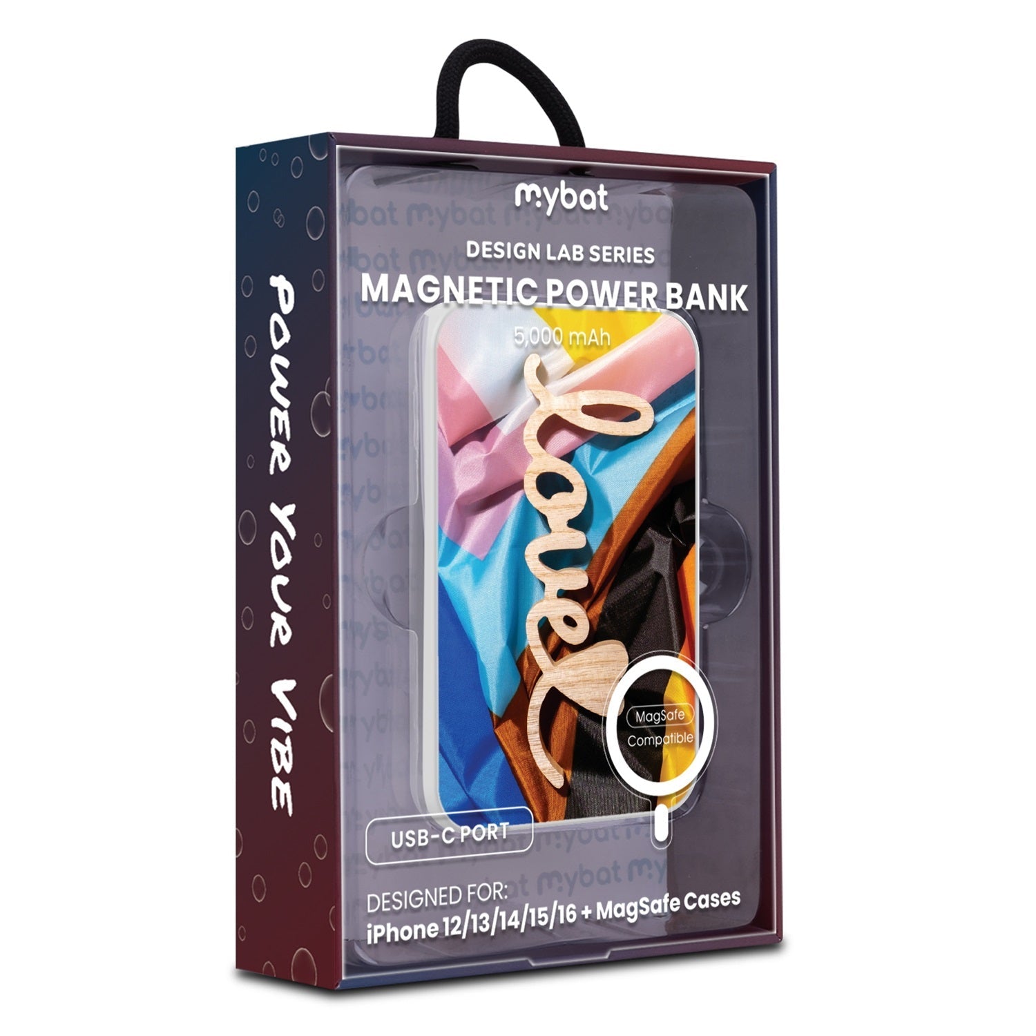 MyBat Design Lab 5000mAh Magnetic Wireless Power Bank - White - Love is Love