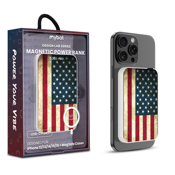 MyBat Design Lab 5000mAh Magnetic Wireless Power Bank - White - American Flag - MPBBAT132-WH-043-1.jpg