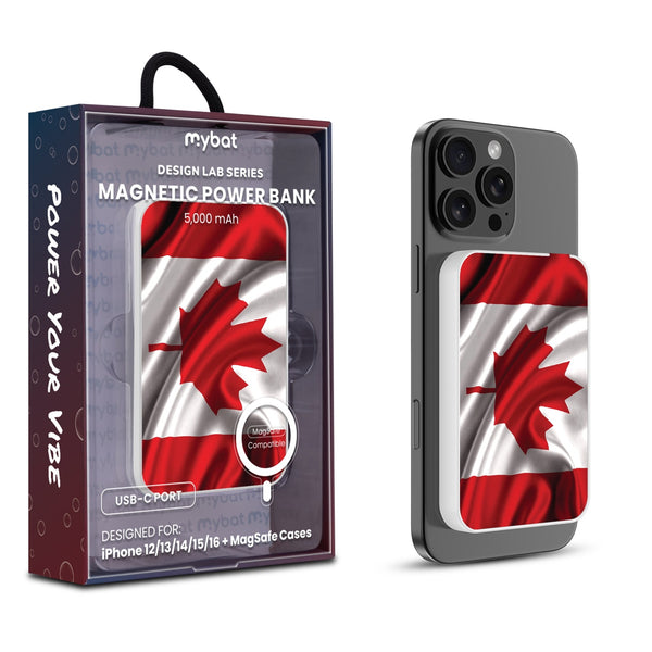 MyBat Design Lab 5000mAh Magnetic Wireless Power Bank - White - Canadian Flag - MPBBAT132-WH-044-1.jpg