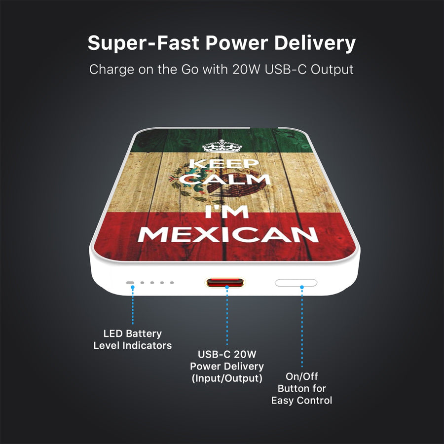 MyBat Design Lab 5000mAh Magnetic Wireless Power Bank - White - Keep Calm, I'm Mexican - MPBBAT132-WH-051-7.jpg