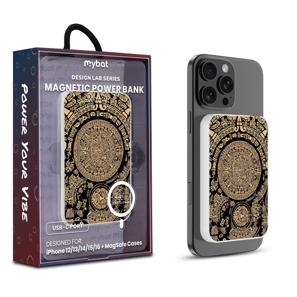MyBat Design Lab 5000mAh Magnetic Wireless Power Bank - White - Mayan Calendar - MPBBAT132-WH-052-1.jpg