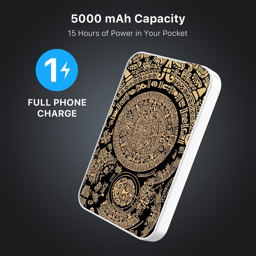 MyBat Design Lab 5000mAh Magnetic Wireless Power Bank - White - Mayan Calendar - MPBBAT132-WH-052-8.jpg