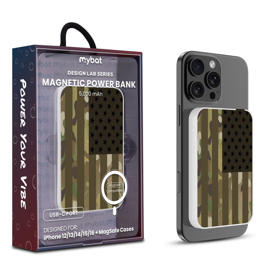 MyBat Design Lab 5000mAh Magnetic Wireless Power Bank - White - Military Camouflage American Flag - MPBBAT132-WH-054-1.jpg