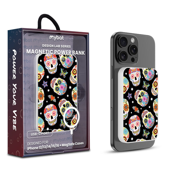 MyBat Design Lab 5000mAh Magnetic Wireless Power Bank - White - Day of the Dead - MPBBAT132-WH-056-1.jpg