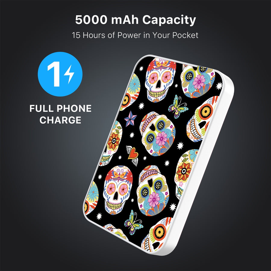 MyBat Design Lab 5000mAh Magnetic Wireless Power Bank - White - Day of the Dead - MPBBAT132-WH-056-8.jpg