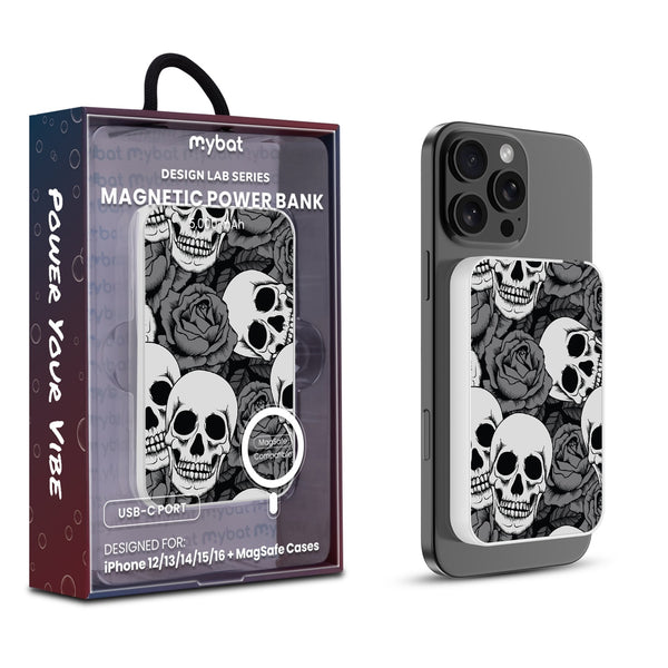 MyBat Design Lab 5000mAh Magnetic Wireless Power Bank - White - Skull Garden - MPBBAT132-WH-081-1.jpg