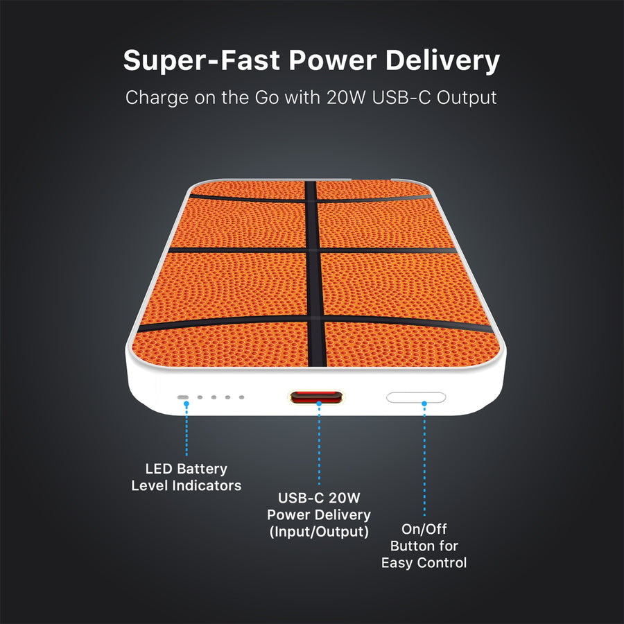 MyBat Design Lab 5000mAh Magnetic Wireless Power Bank - White - Basketball - MPBBAT132-WH-087-7.jpg