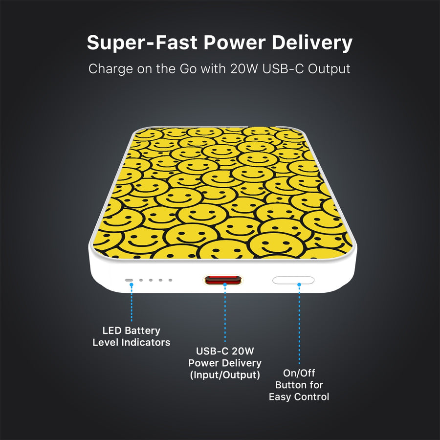 MyBat Design Lab 5000mAh Magnetic Wireless Power Bank - White - Smiley Faces - MPBBAT132-WH-097-7.jpg