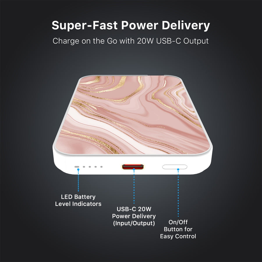 MyBat Design Lab 5000mAh Magnetic Wireless Power Bank - White - Pink Marble - MPBBAT132-WH-107-7.jpg