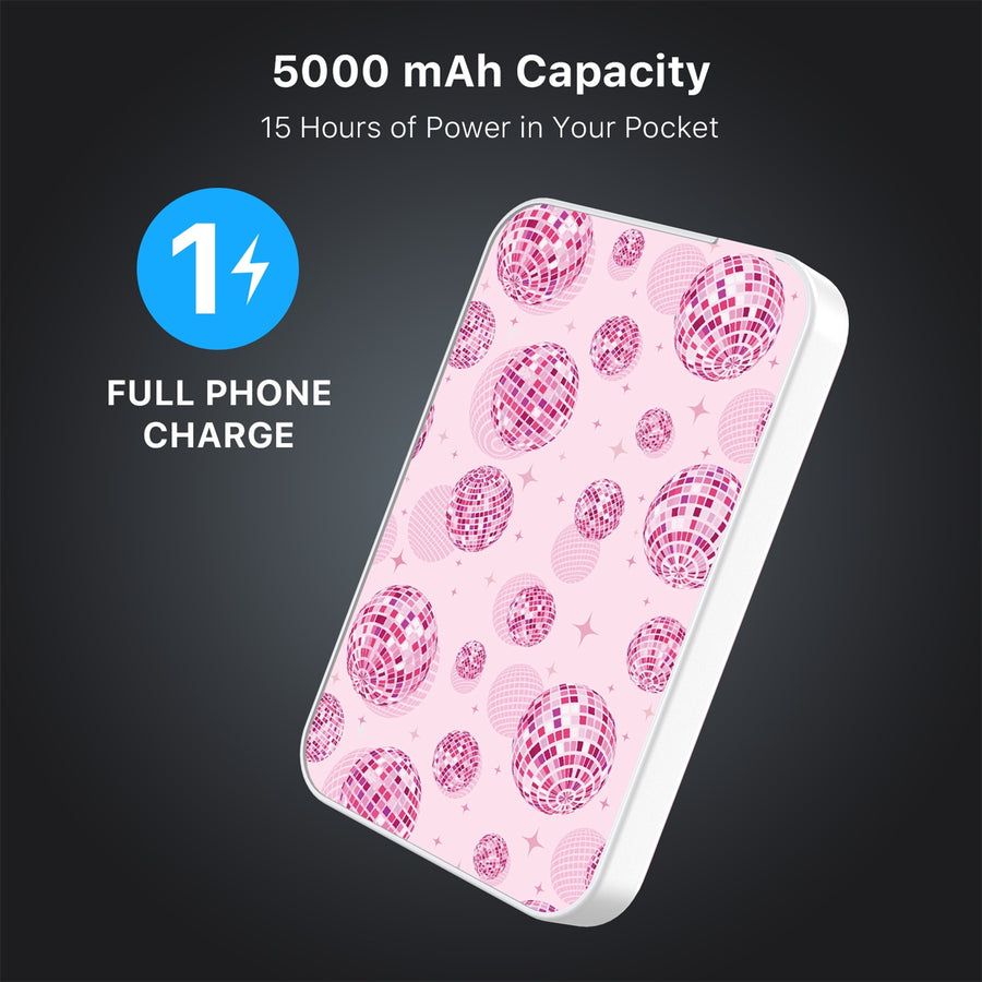 MyBat Design Lab 5000mAh Magnetic Wireless Power Bank - White - Disco Balls - MPBBAT132-WH-109-8.jpg