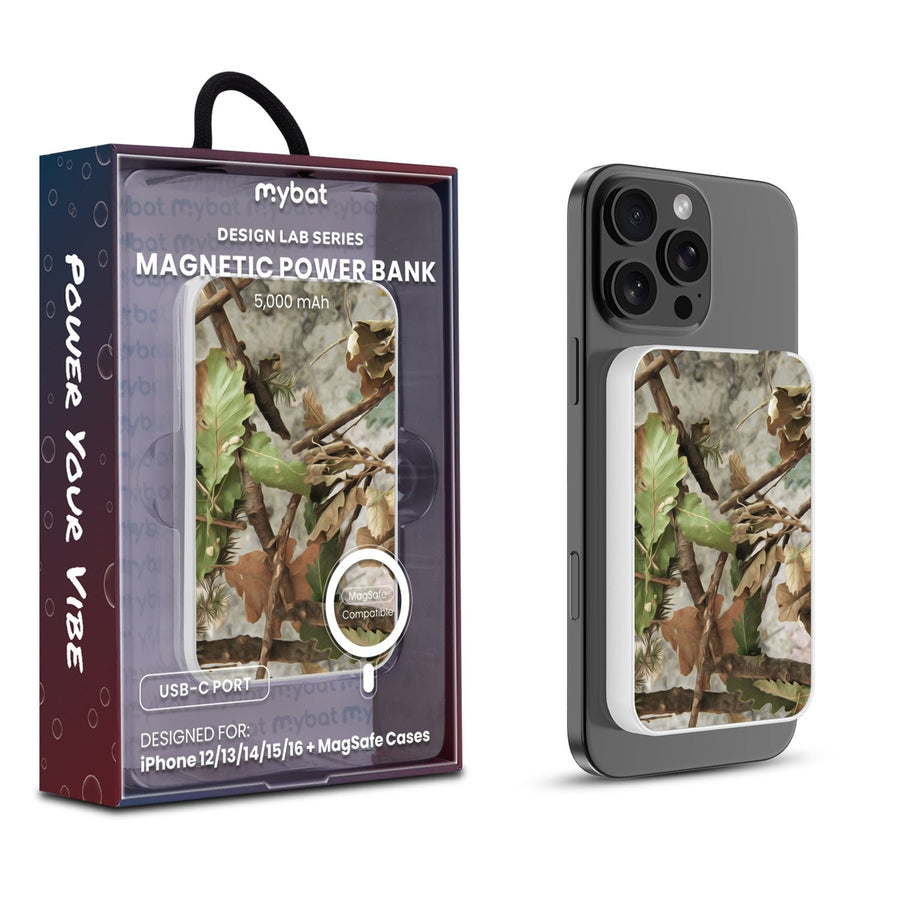 MyBat Design Lab 5000mAh Magnetic Wireless Power Bank - White - Forest Camouflage