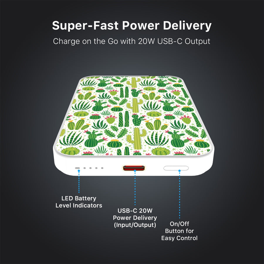 MyBat Design Lab 5000mAh Magnetic Wireless Power Bank - White - Succulents - MPBBAT132-WH-123-7.jpg