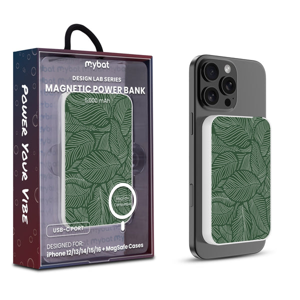 MyBat Design Lab 5000mAh Magnetic Wireless Power Bank - White - Leaves - MPBBAT132-WH-125-1.jpg