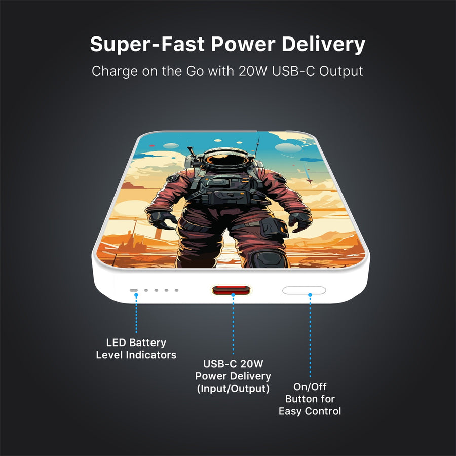 MyBat Design Lab 5000mAh Magnetic Wireless Power Bank - White - Cosmonaut - MPBBAT132-WH-129-7.jpg