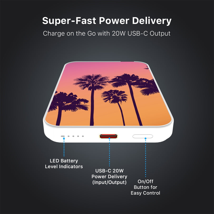 MyBat Design Lab 5000mAh Magnetic Wireless Power Bank - White - Palm Tree Sunset - MPBBAT132-WH-136-7.jpg