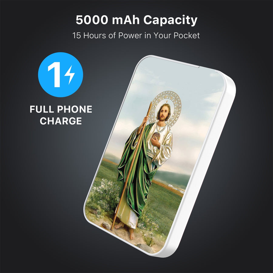 MyBat Design Lab 5000mAh Magnetic Wireless Power Bank - White - Saint Judas - MPBBAT132-WH-138-8.jpg