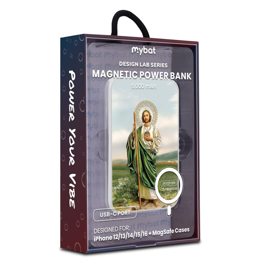 MyBat Design Lab 5000mAh Magnetic Wireless Power Bank - White - Saint Judas