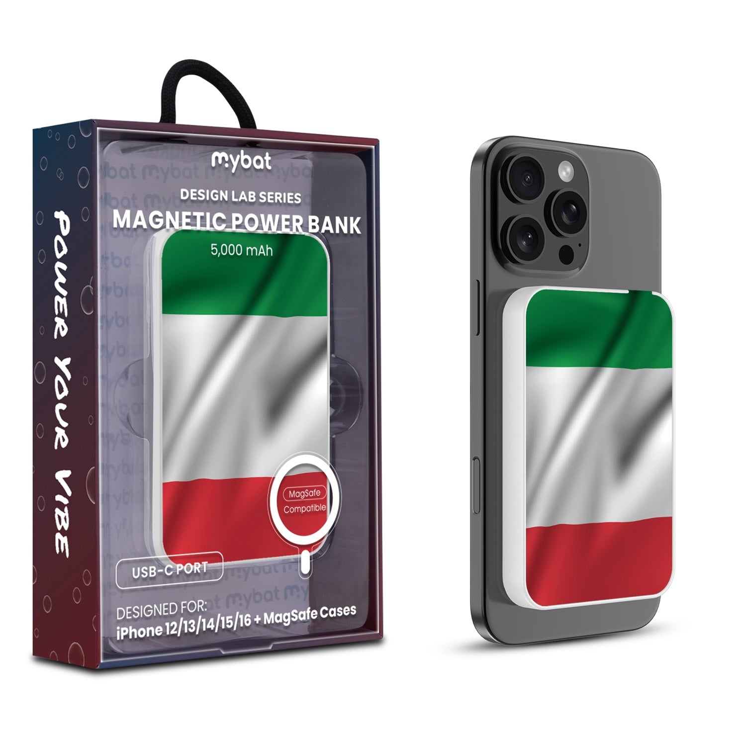 MyBat Design Lab 5000mAh Magnetic Wireless Power Bank - White - Italy Flag - MPBBAT132-WH-150-1.jpg