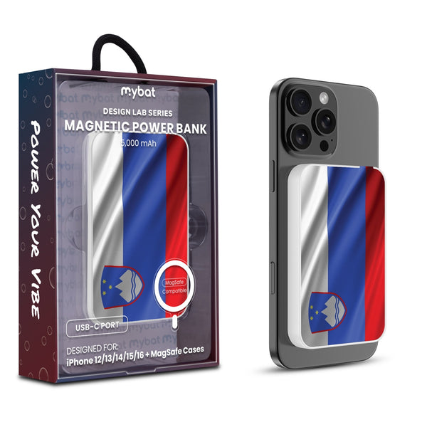 MyBat Design Lab 5000mAh Magnetic Wireless Power Bank - White - Slovenia Flag - MPBBAT132-WH-158-1.jpg