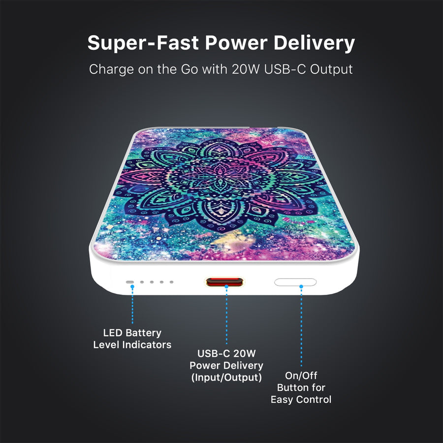 MyBat Design Lab 5000mAh Magnetic Wireless Power Bank - White - Cosmic Mandala - MPBBAT132-WH-165-7.jpg